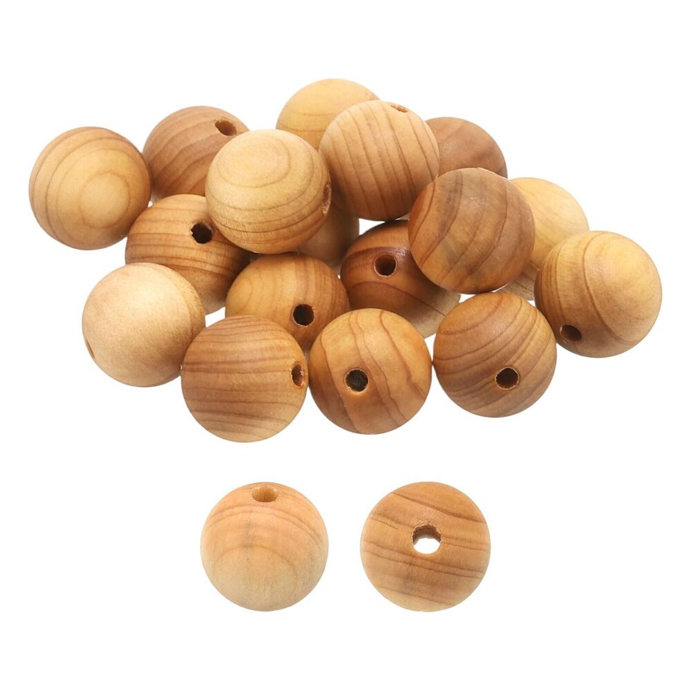 2175 200pcs Natural Wooden Beads 10mm Hill Cedar Wood Round Polished Loose